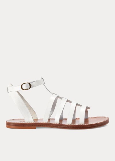 Sandalias Polo Ralph Lauren Mujer Blancos - Julianne Leather - UDQGE9735